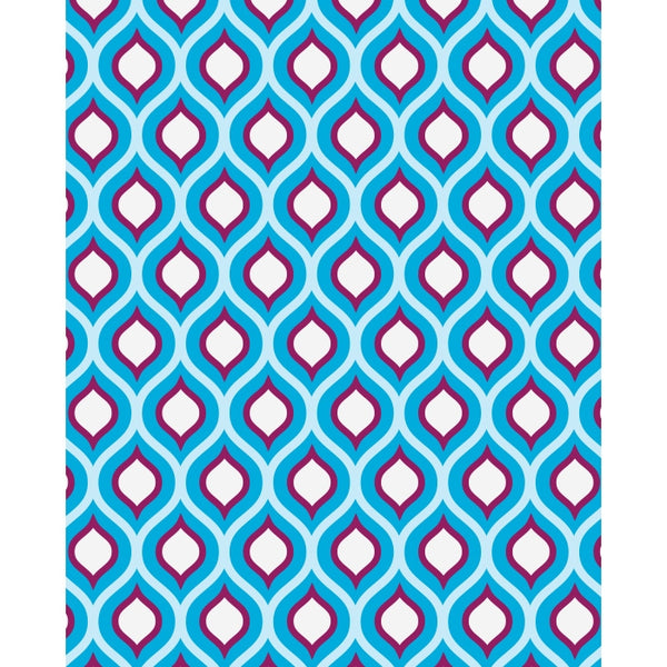 Purple & Blue Retro Waves Patterned Printed Backdrop