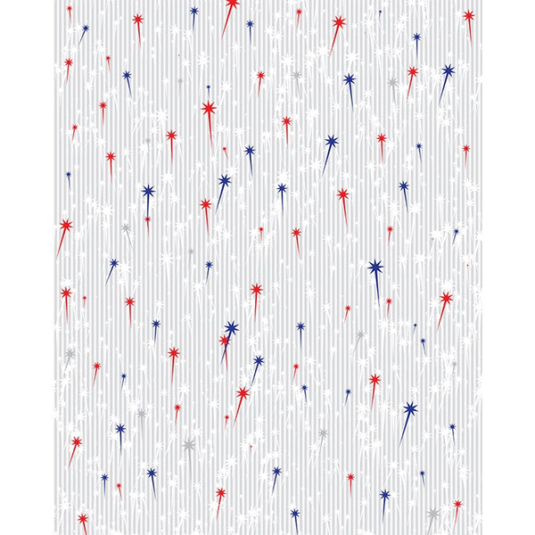 Red & Blue Fireworks Printed Backdrop