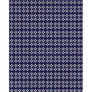 Dark Blue Flowers & Diamonds Printed Backdrop