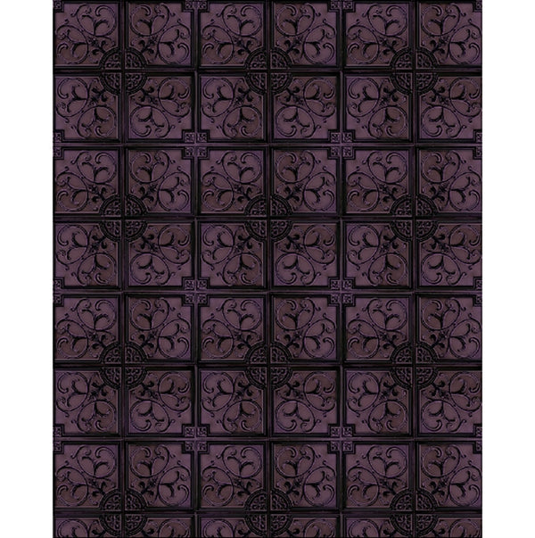 Distressed Purple Squares Printed Backdrop