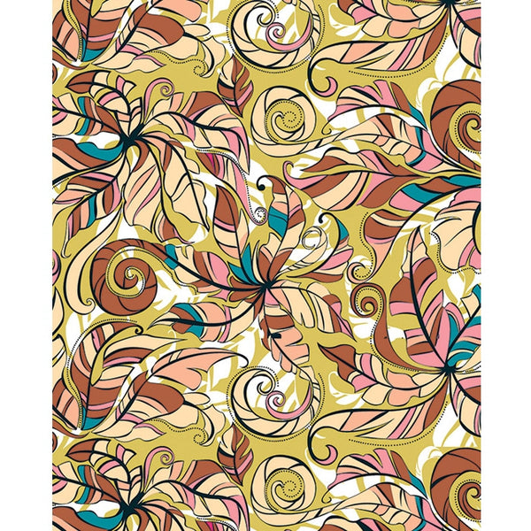 Yellow & Brown Floral Printed Backdrop