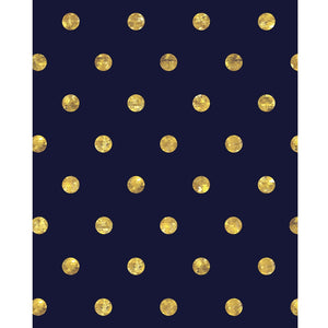 Gold Polka Dots on Navy Blue Printed Backdrop