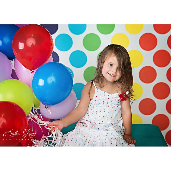 Rainbow Spectrum Polka Dot Printed Backdrop