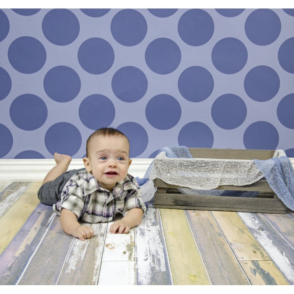 Steel Blue/Gray Polka Dot Printed Backdrop