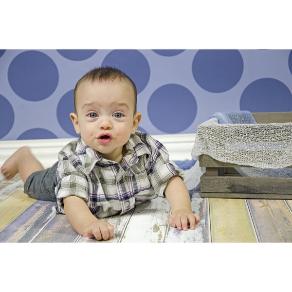 Steel Blue/Gray Polka Dot Printed Backdrop