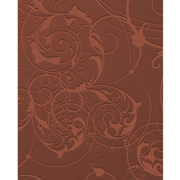 Brown Floral Swirls Printed Backdrop