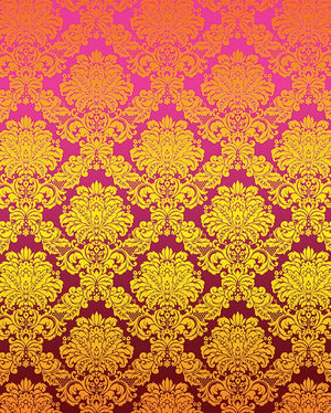 Pink & Gold Damask Printed Backdrop