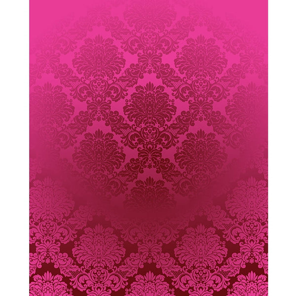 Hot Pink Damask Printed Backdrop