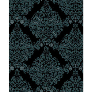 Black & Gray Damask Printed Backdrop