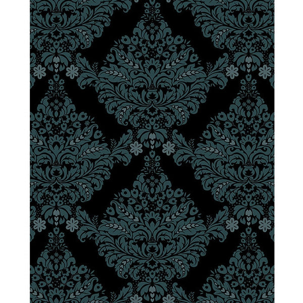 Black & Gray Damask Printed Backdrop