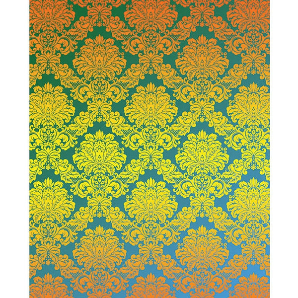 Blue & Yellow Damask Printed Backdrop