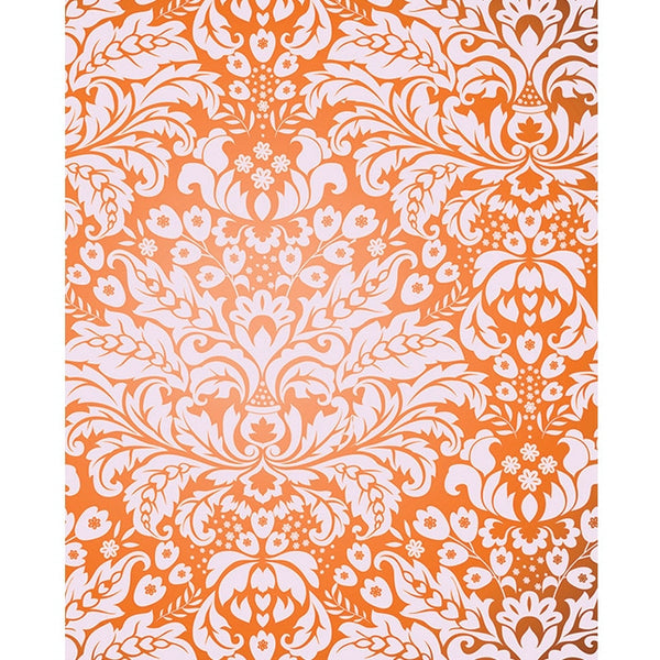 Orange Damask Printed Backdrop