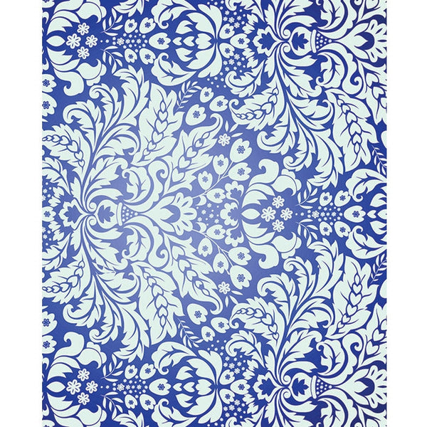 Blue Damask Printed Backdrop