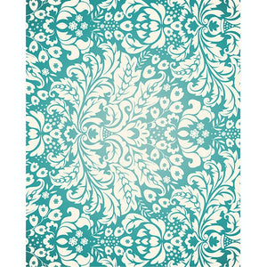 Teal Damask Printed Backdrop