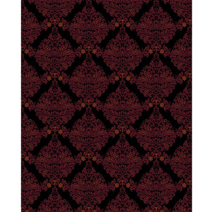 Black & Red Damask Printed Backdrop