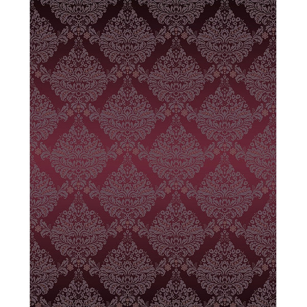 Maroon Damask Printed Backdrop