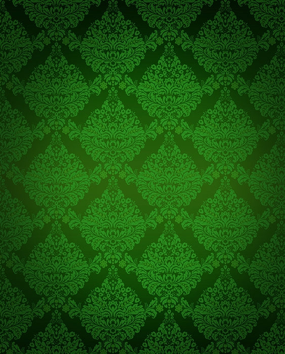 Lime Green Damask Printed Backdrop