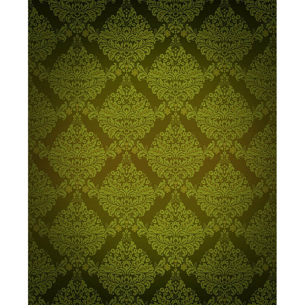 Green Damask Printed Backdrop