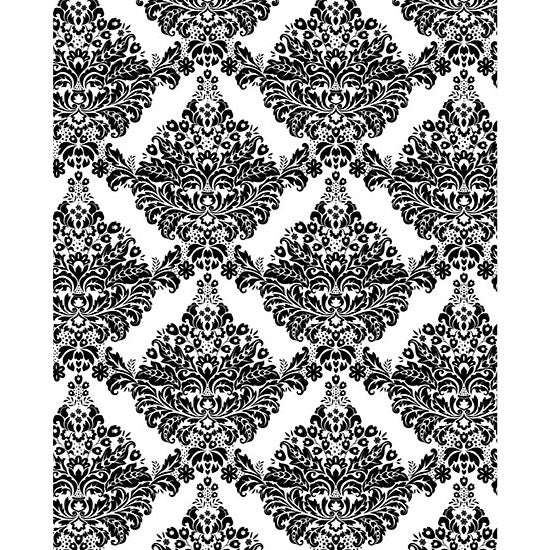 White & Black Damask Printed Backdrop