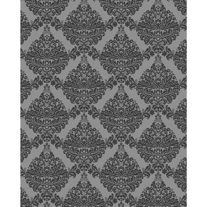 Dark Gray Damask Printed Backdrop