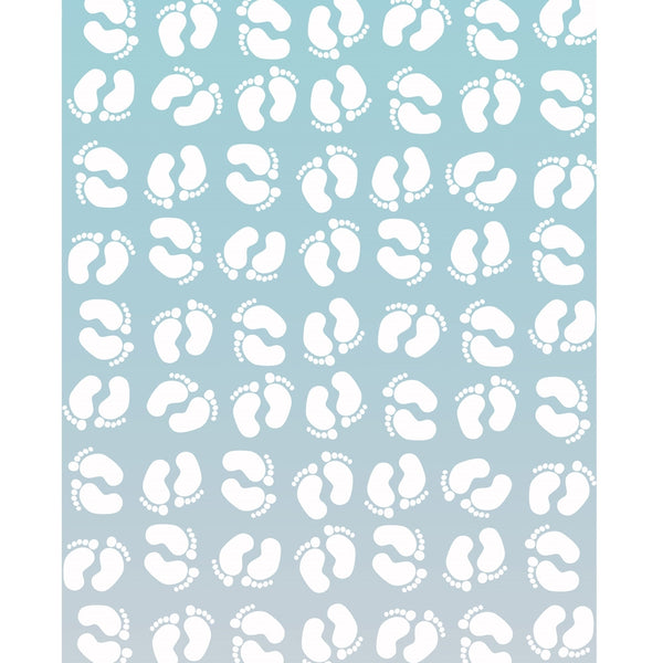 Blue Ombre Footprints Printed Backdrop