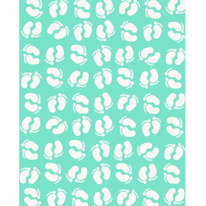 Mint Footprints Printed Backdrop