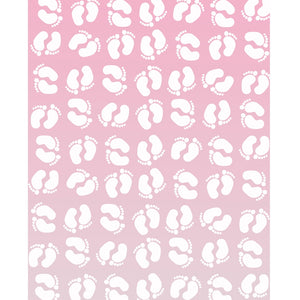 Pink Ombre Footprints Printed Backdrop