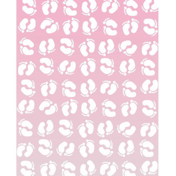 Pink Ombre Footprints Printed Backdrop