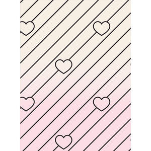 Heart Stripes Printed Backdrop