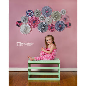 Pinwheels on Coral Printed Backdrop