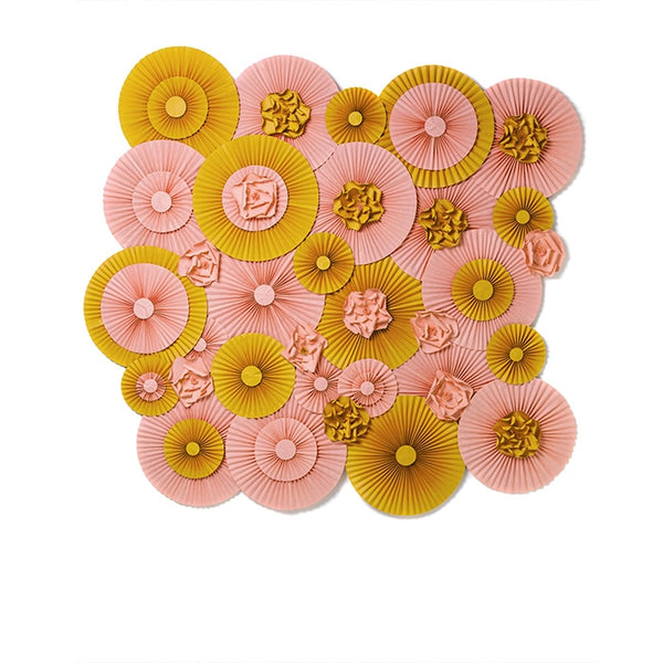 Peach and Gold Pinwheels Printed Backdrop