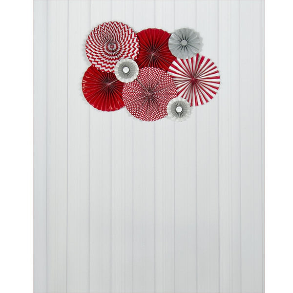 Red Pinwheels Printed Backdrop