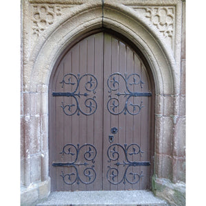 Old Church Doors Printed Backdrop