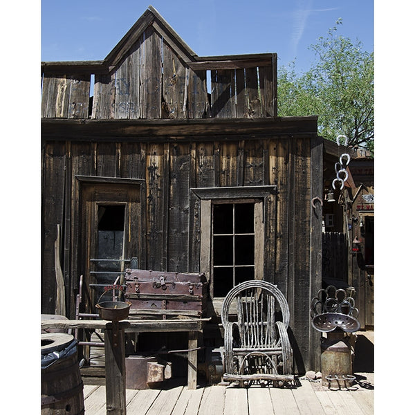 Old Western Home Printed Backdrop