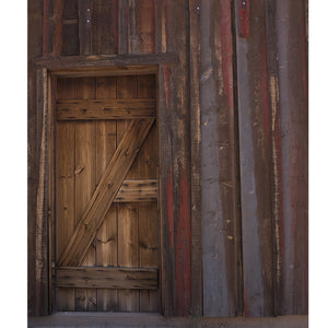 Red Wood Building Printed Backdrop