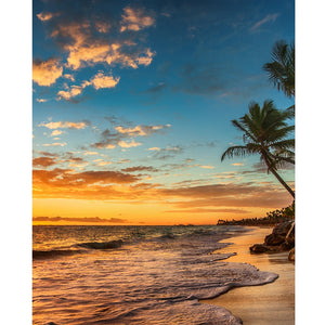 Sunset on the Beach Printed Backdrop