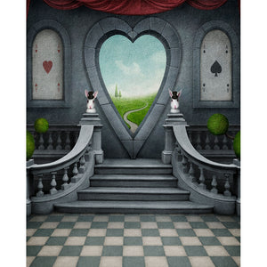 Queen of Hearts Window Printed Backdrop