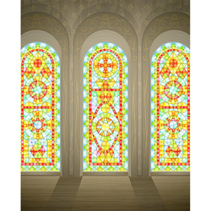 Stain Glass Windows Printed Backdrop