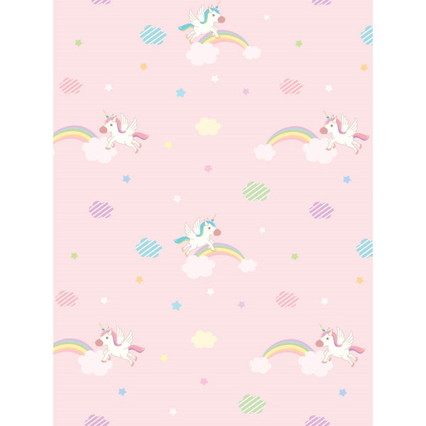 Pink Unicorn Rainbow Printed Backdrop