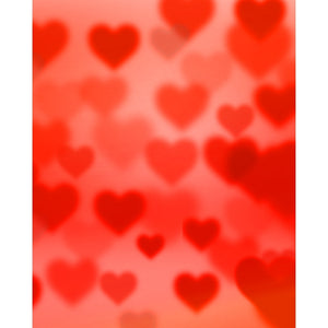 Red Hearts Bokeh Printed Backdrop