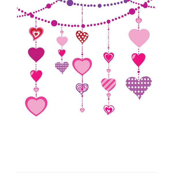 Dangling Hearts Printed Backdrop