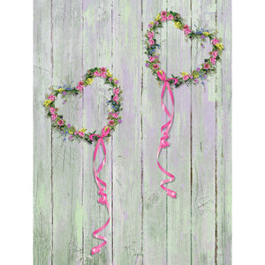 Heart Wreath Printed Backdrop