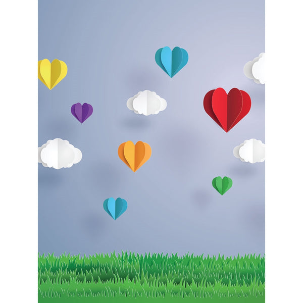 Paper Hearts Printed Backdrop