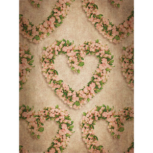 Heart Wreath Printed Backdrop