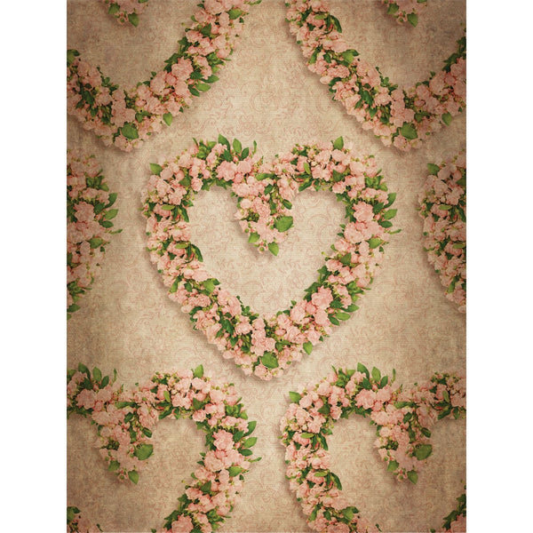 Heart Wreath Printed Backdrop