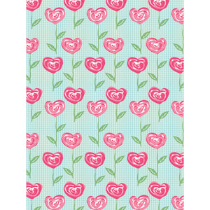 Rose Hearts Printed Backdrop