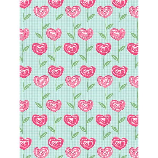 Rose Hearts Printed Backdrop