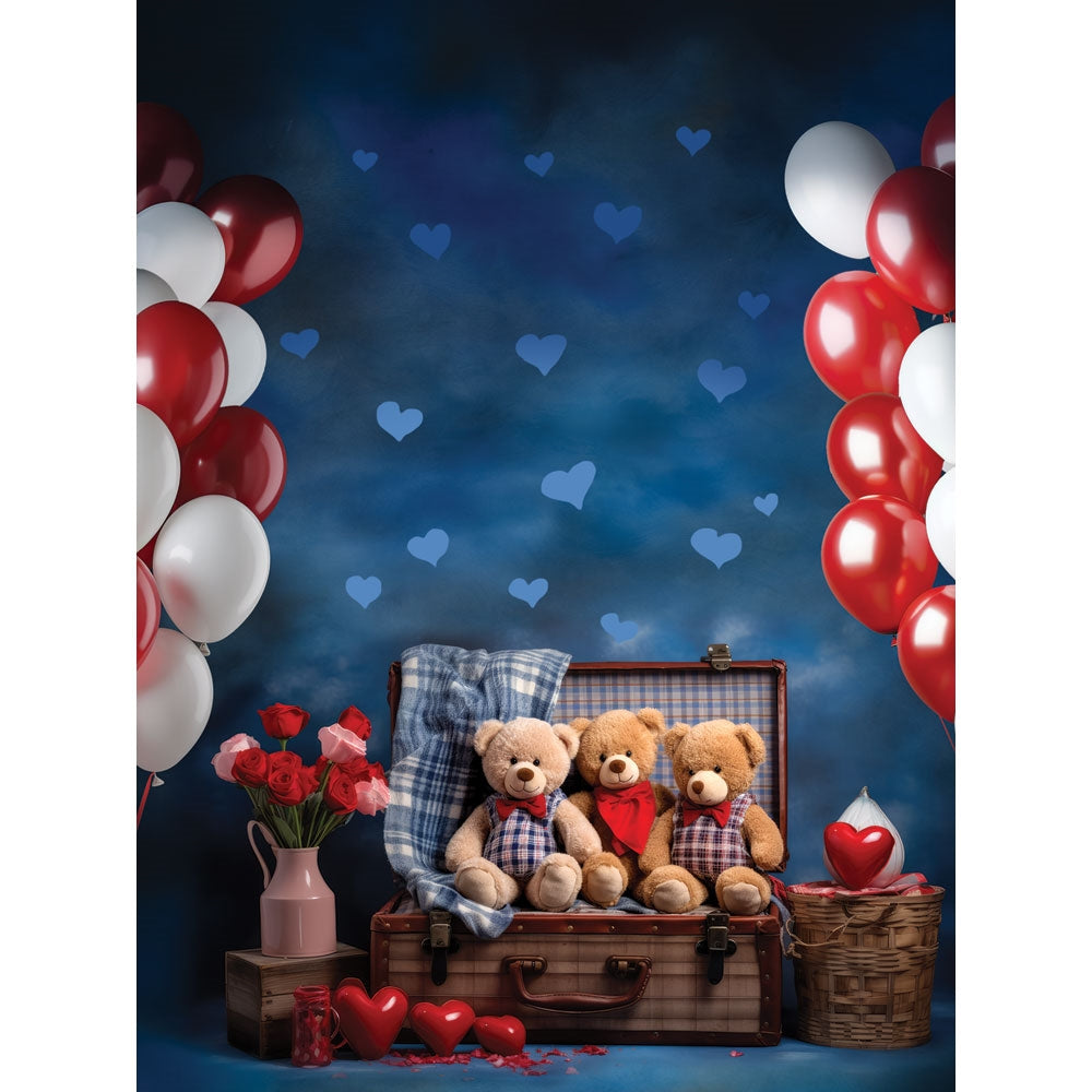 Valentine Bears Printed Backdrop | Backdrop Express Valentine Bears ...