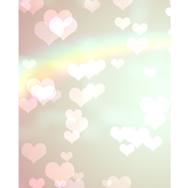 Rainbow Hearts Printed Backdrop