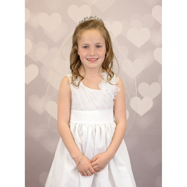 Silver Heart Bokeh Printed Backdrop